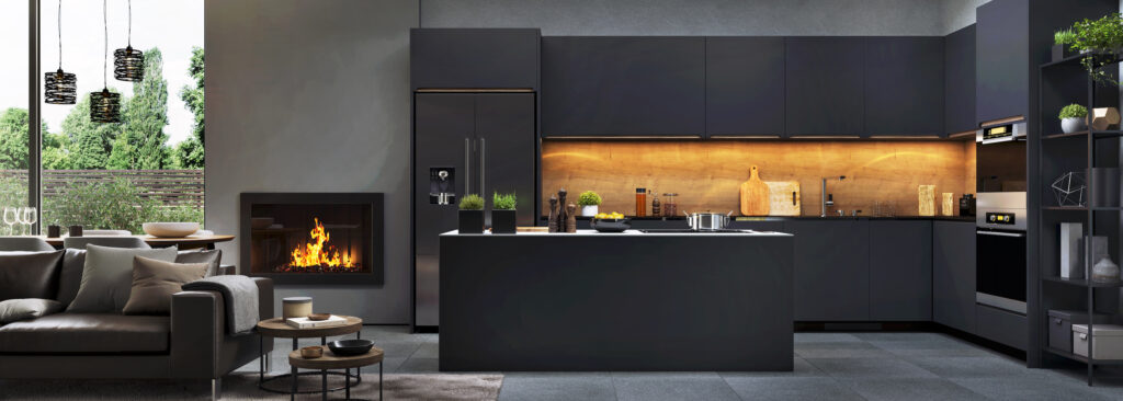 large black kitchen