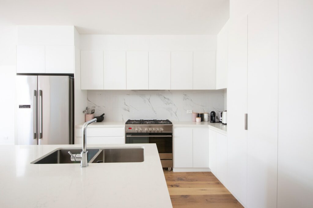 white kitchen counters