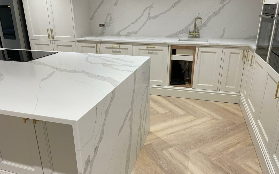 white stone worktops